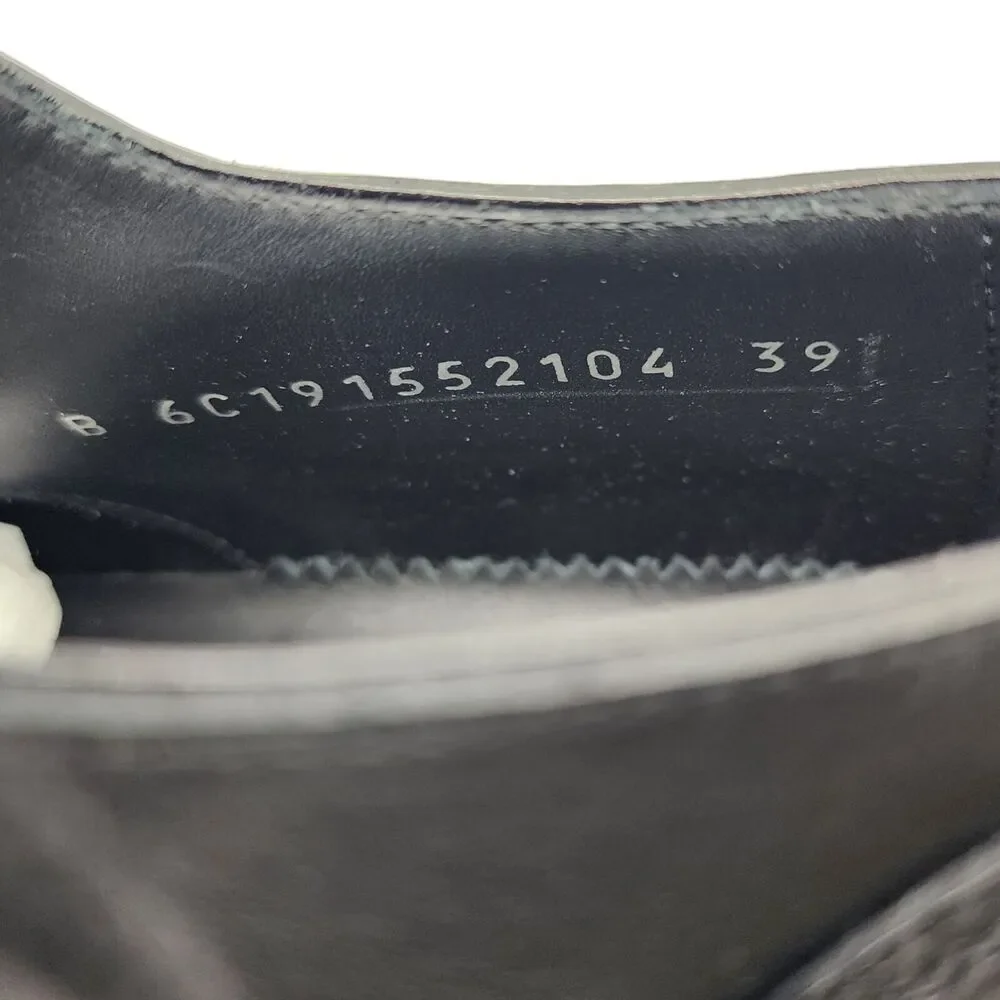 Alexander McQueen Hobnail Leather Derby Shoes EU 39 US 6 Black - NWB $2200